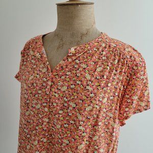 Short Sleeved Floral Button Down